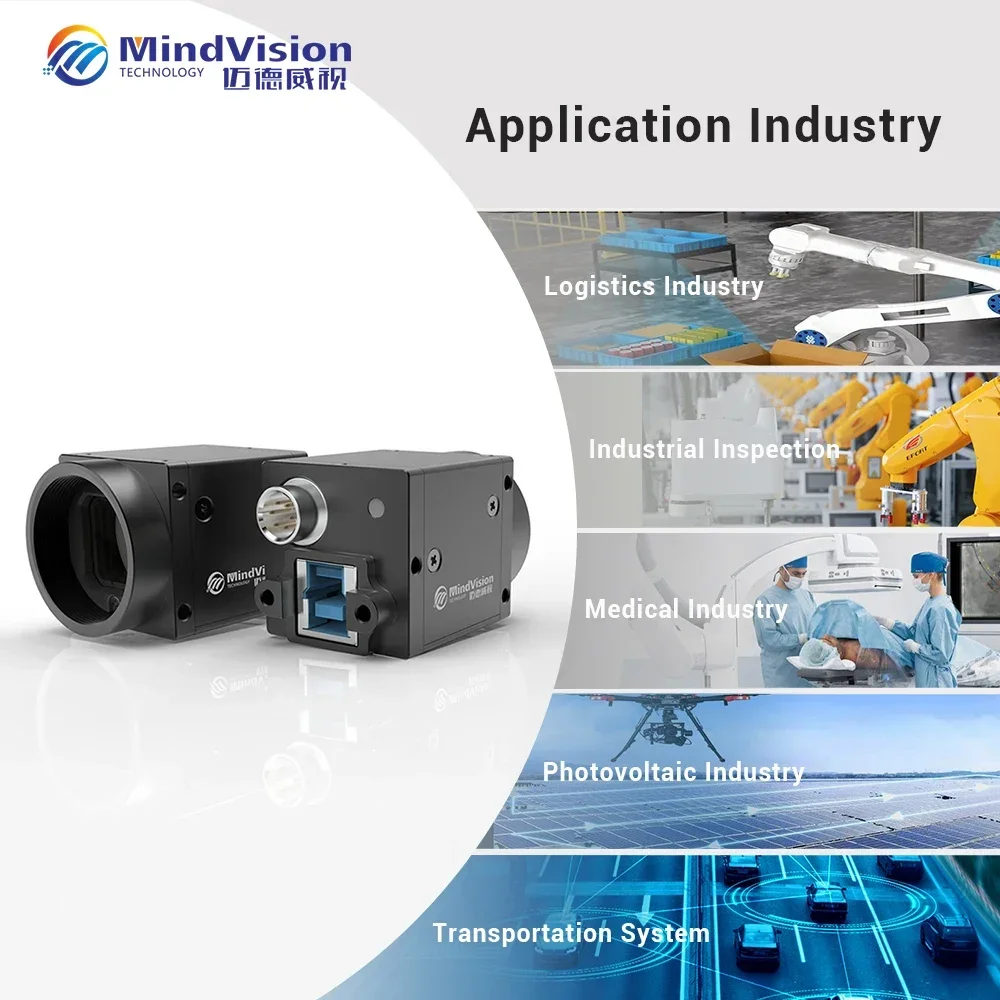 MindVision 12 MP Industrial Area Scan Camera 30FPS C Mount 1.1'' CMOS Global Shutter Area Scan Machine Vision Digital Camera