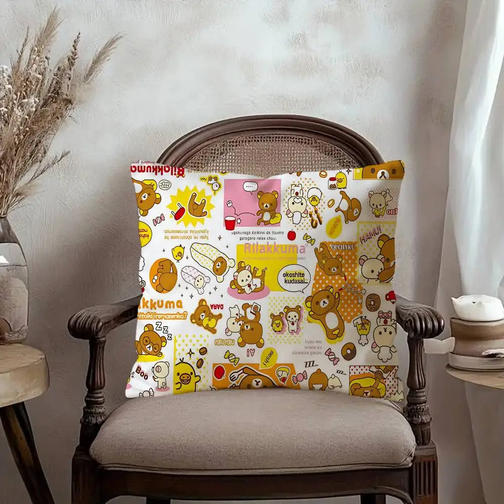 Cute Cartoon Anime R-Rilakkuma Pillow Anime Pillow Sofa Bed Head Pillow Cover Cushion Cover 45x45 cm Fashion