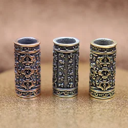 Nepalese Six-character Mantra Vajra Pestle Pattern Vintage Brass Knife Bead DIY Paracord Woven Lanyard Pendant Jewelry Accessory