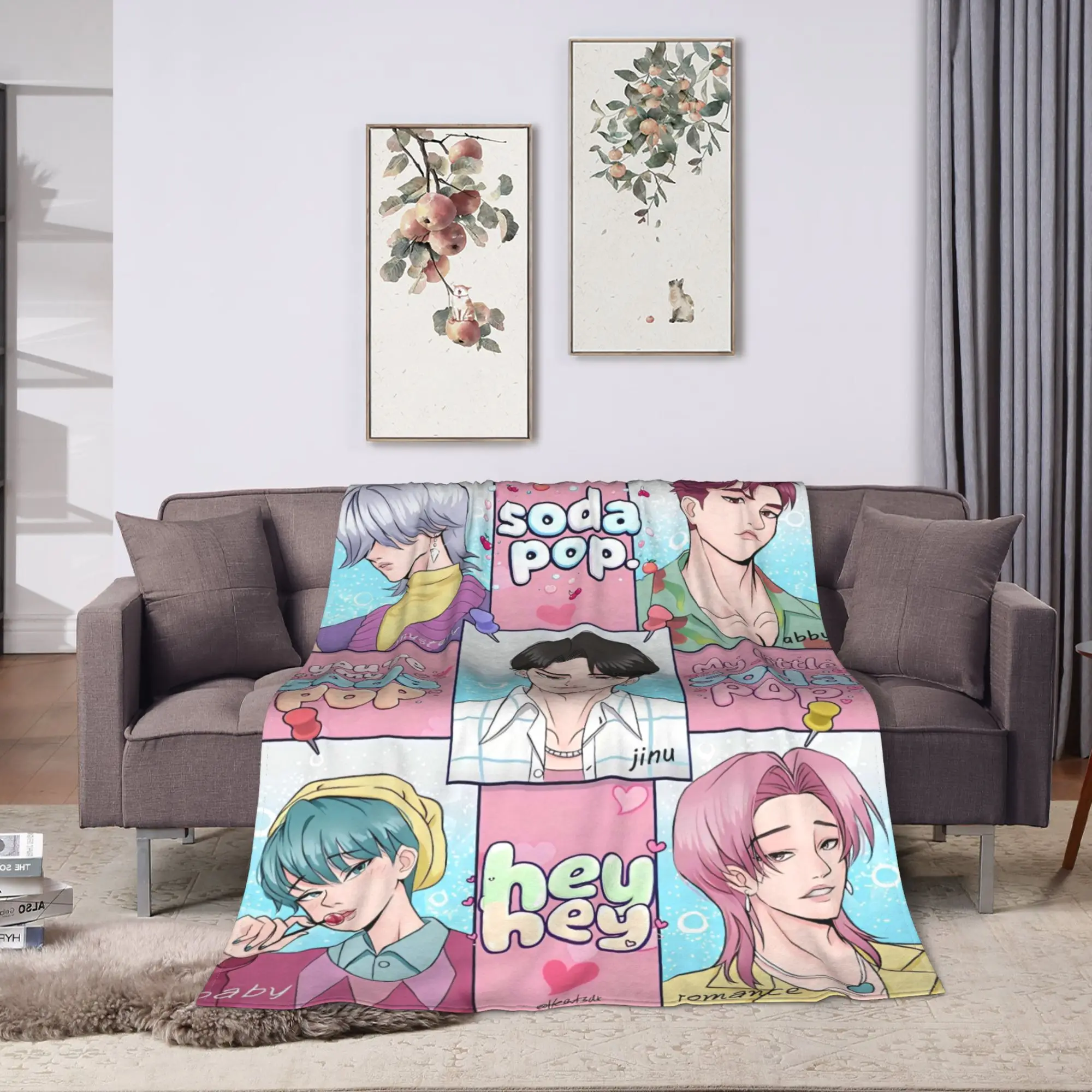 

KPop Demon Saja Boys Hunters Warm Blankets Boy Girl Plush Throw Blanket Fluffy Couch Chair Flannel Bedspread Sofa Bed Cover