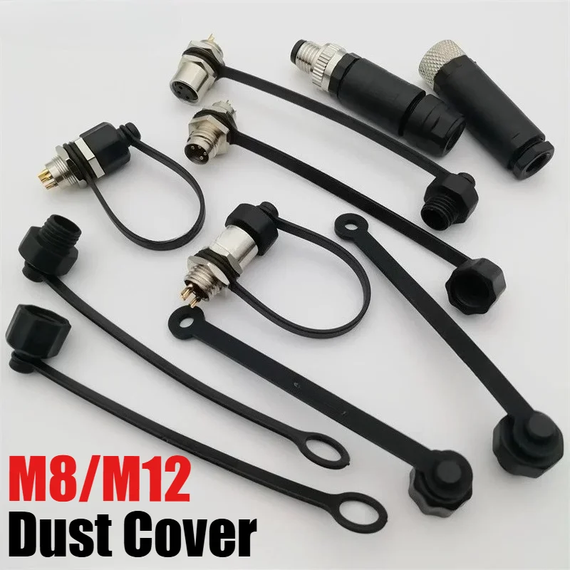 Aviation Plug M12 M8 M16 Socket Dust Cover Waterproof Sealing Cap Sensor Connector Anti-leakage Shock Proof Dust Cap Black