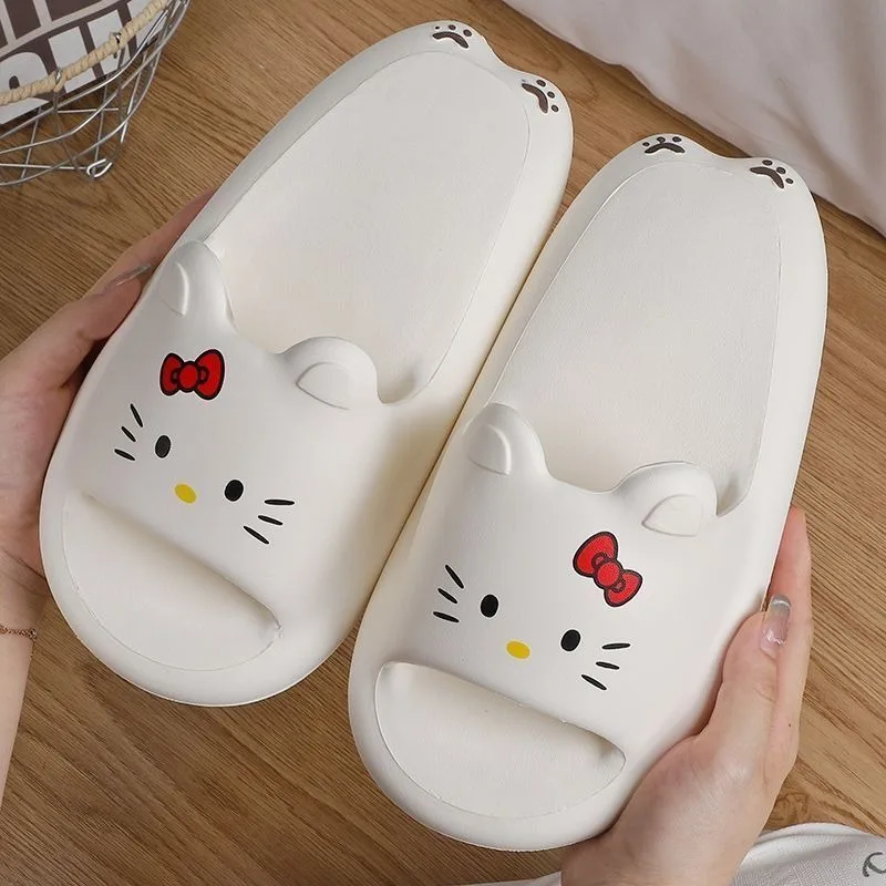 

Sweet Hello Kitty Anime Kawaii Sanrio Ins Fashion Slipper Cute Cartoon Outerwear Home Use Soft Soles Shoes Gifts for Girls