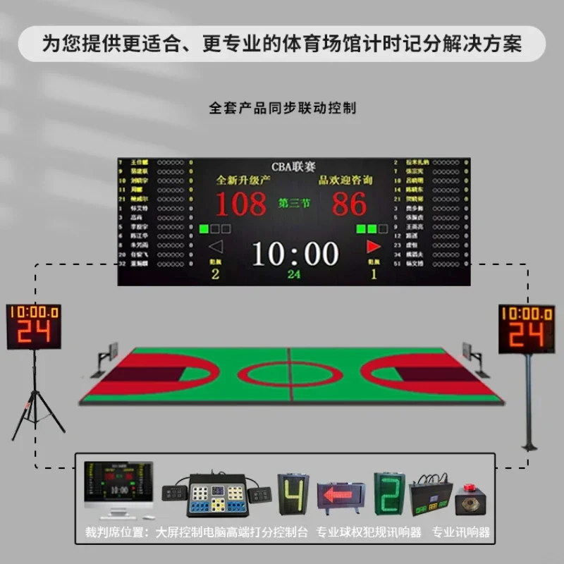 Hot salesBasketball game timing, scoring and scoring software Wall mounted electronic scoreboard scoring system Timer LED large