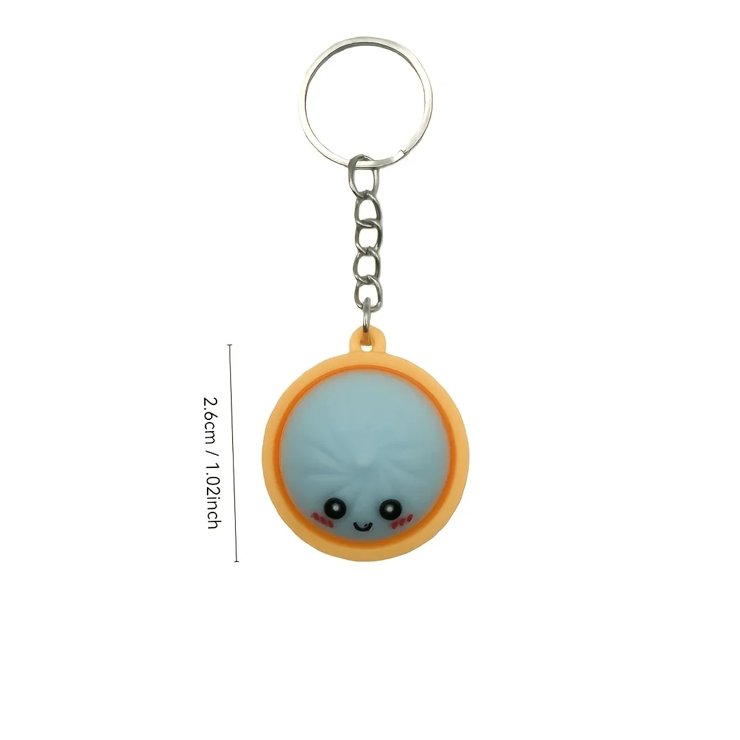 6/18 Stück Niedliche Dumpling-Schlüsselanhänger, Mini-Baozi-Anhänger Geschenkset für Preise, Taschenfüller, Rucksack-Charm-Deko, Zufällige Farben – Detail 1