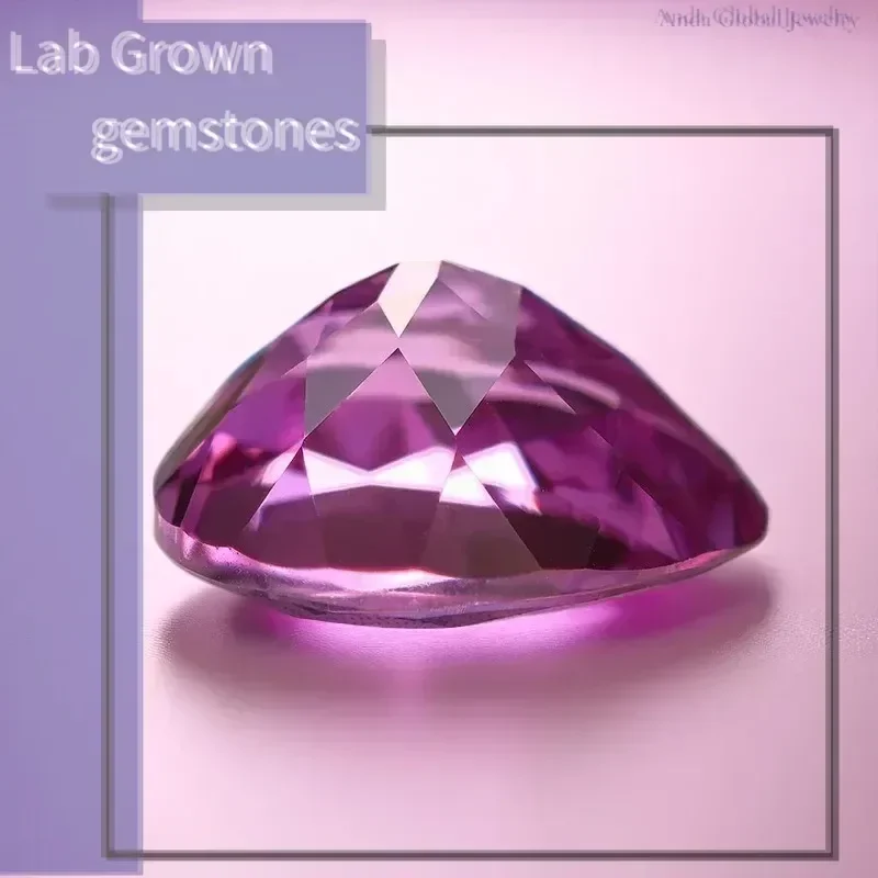 

L-Purplish Red Color Lab Grown Sapphire Pear Cut VVS1 Stone for Charms Diy Jewelry Making Bracelet Selectable Certificate