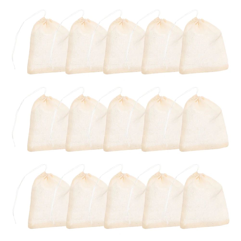 

50pcs Cooking Bag Cotton Strainer Tea Drawstring Cheesecloth Sachet Empty Filter Bags Kitchen Stew Seasoning Reusable