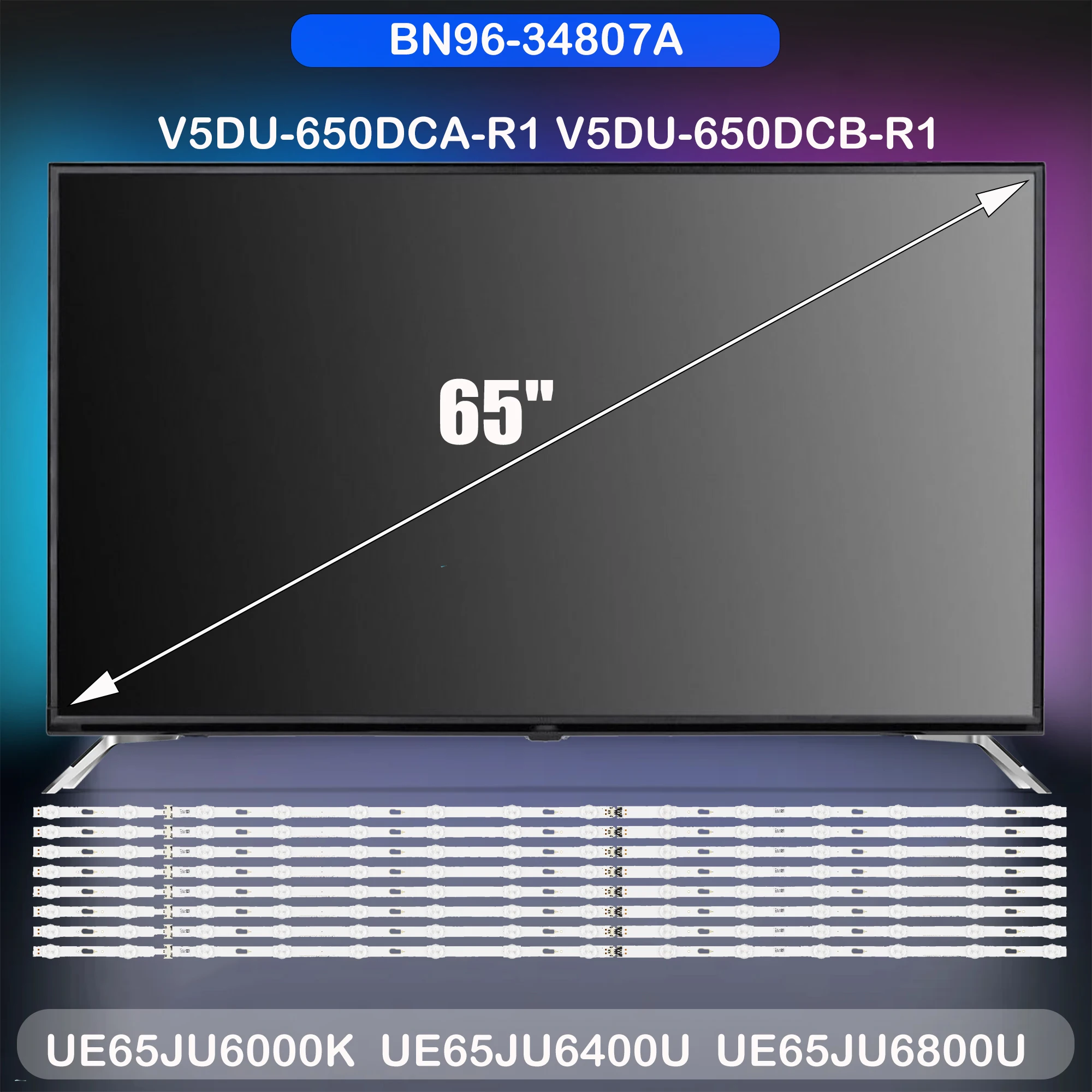

LED Backlight strip for UE65KU6000K UE65KU6020K UE65KU6079U UE65KU6095U UE65KU6100K UE65KU6100W UE65KU6170U UE65KU6175U