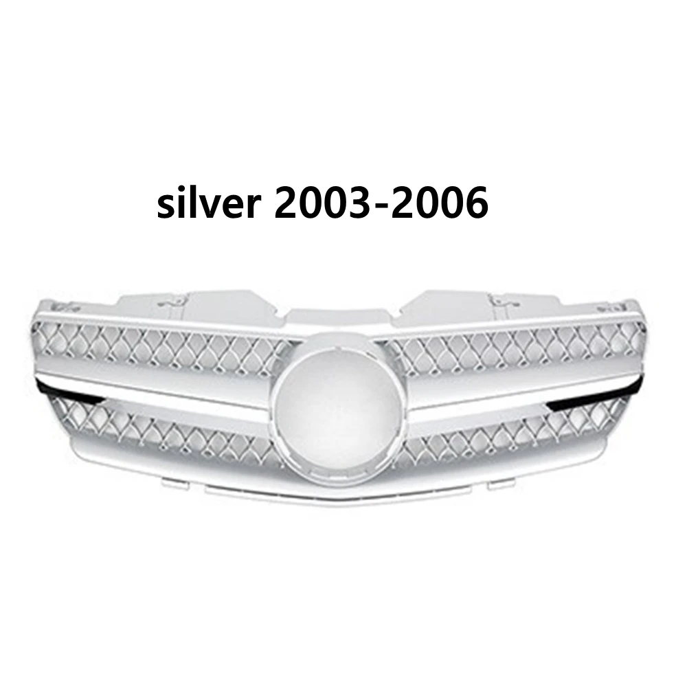 FOR Mercedes-Benz SL-Class R230 SL500 SL550 SL600 2003-2006 2007-2009 Front Racing Facelift Grilles Upper