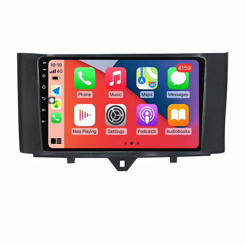 9\'\' Fascia for BENZ Smart Fortwo 2011 2012 2013 2014 2015 2 Din Car Radio Frame Dash Fitting Panel Kit Adapter Audio Power Cable