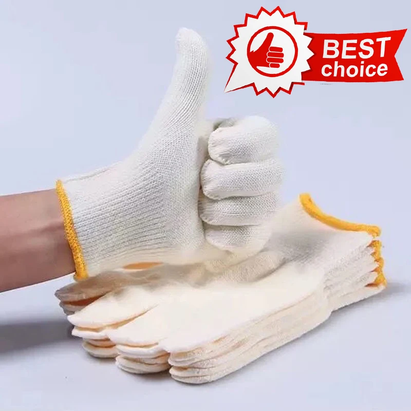 NMSafety 24Pieces/12Pairs Knitted Cotton Safety Work Gloves, Lightweight Safety Glove,Elastic Work Gloves,Reusable Washable