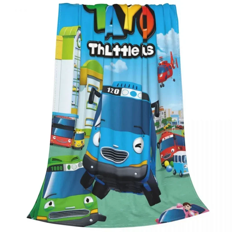 Tayo The Little Bus Child Wool Blankets Korea cartoon anime for kids Custom Throw Blanket for Bed Sofa Couch 200x150cm Quilt