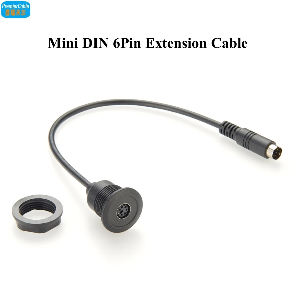 Mini Din 6pin Male to Female Cable PS2 Panel-Mount Extension Cable Round Panel mount Mini DIN 6pin board Mouse Extension Cable