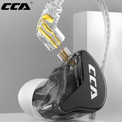 CCA CRA-auriculares intrauditivos con Monitor, cascos con diafragma ultrafino, controlador dinámico, IEM, sonido claro y graves profundos, con cable