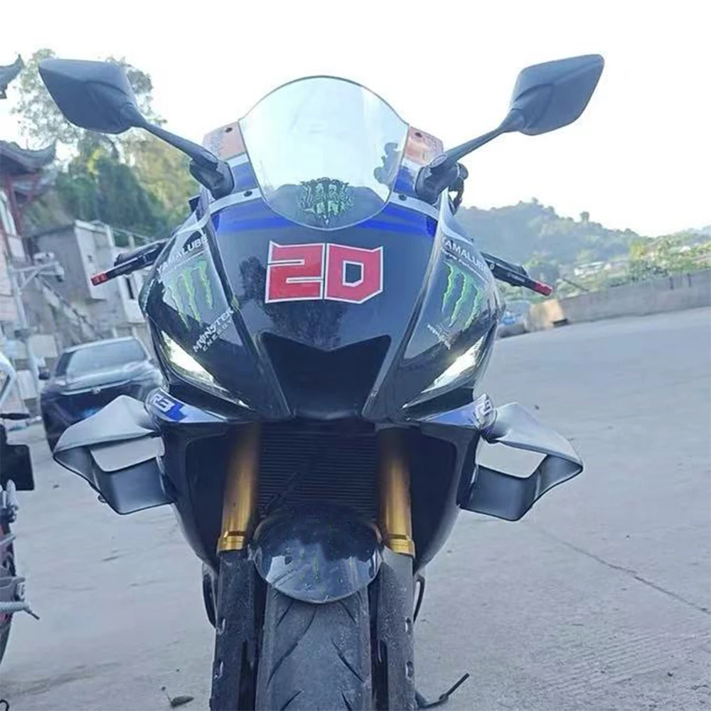

for Yamaha YZF-R1 R1M 2015-2024 R3 R25 2019-2024 Motorcycle Accessories Fixed wing fairing Small wing spoiler Aerodynamic wing