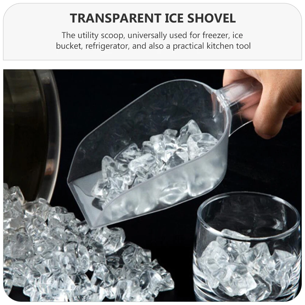 

6pcs Plastic Food Transparent Ice Shovel For Kitchen Restaurant Dessert Shop Large Capacity Tool Ergonomic Handle Household Rice