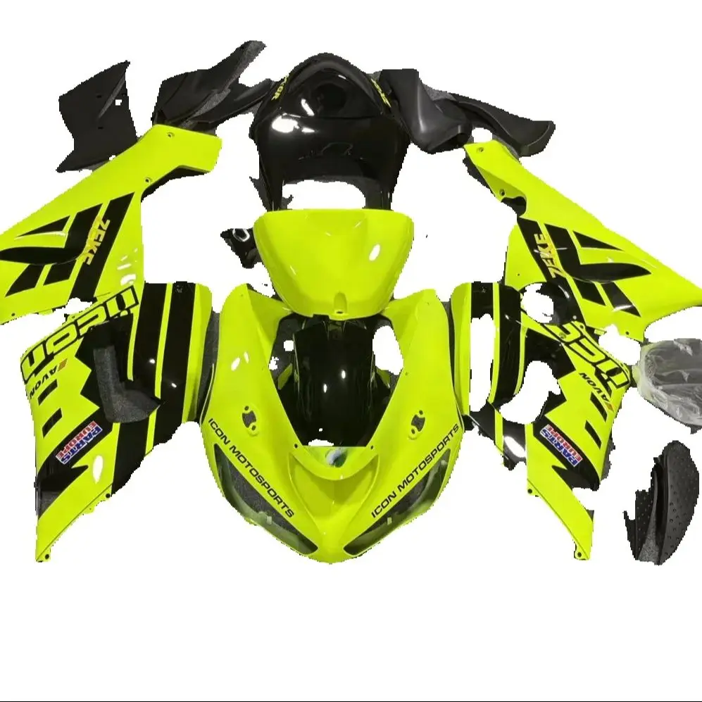 Carrosserie voor ZX-6R 636 -6R 2005 2006, kuipbodykit geel en zwart - afbeelding 2