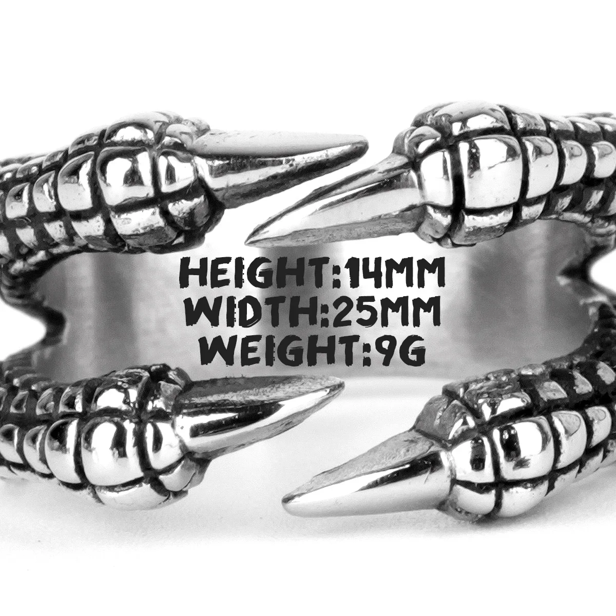 Stainless Steel Men Rings Dragon Claw Personality Punk Rock Hip Hop for Biker Male Boyfriend Jewelry Creativity Gift Wholesale