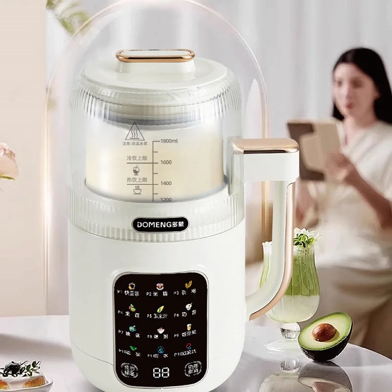 1800ml Electric Soy Milk Machine Multifunction Juicer 24h Appointment Filter-free Rice Paste Wall Breaker Auto Keep Warm 710W