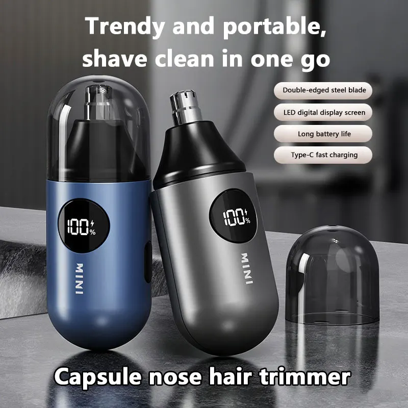 

Portable Nose Hair Trimmer for Men USB Charging Digital Display Knife Head Washing and Cleaning Nose Hair Scraper 2026 New