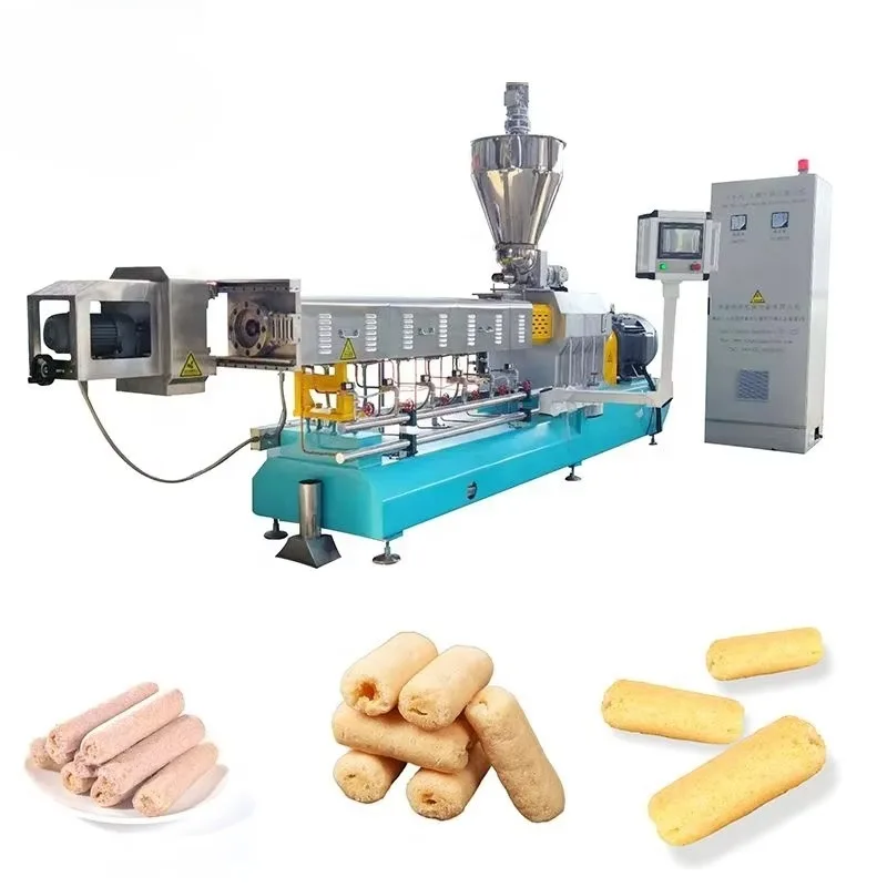 Fully Automatic New Condition Stainless Steel High Capacity Chocolate Core Filled Snacks Processing Line Extruder Machine