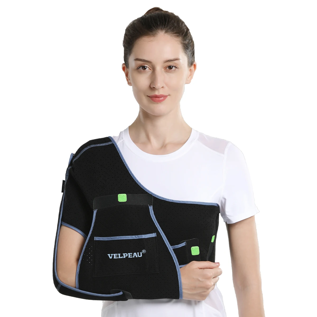 VELPEAU Armsling voor elleboogletsel, onderarmfractuur en schouderdislocatie, ademende schouderimmobilisator geschikt voor beide armen