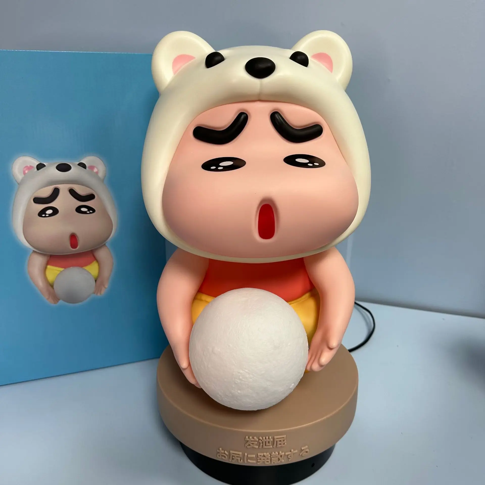 42cm Crayon Shin-Chan Anime Surrounding Large Lunar Shin-Chan Luminous Cartoon Model Handheld Decoration Collection Edition Toy