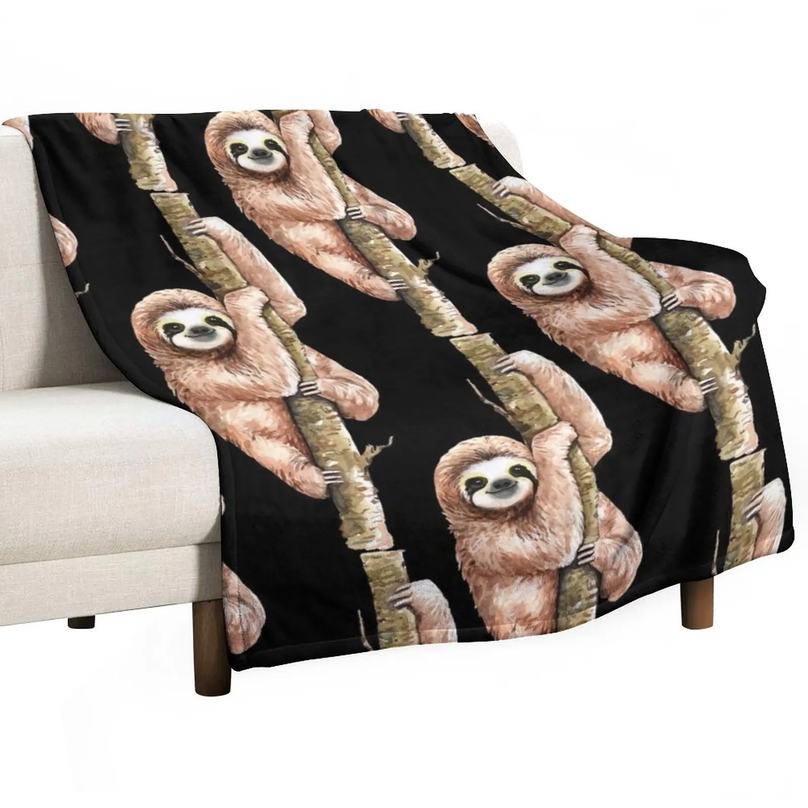 

Sloth On A Tree Throw Blanket sofa Blanket Fluffy Decorative Blankets