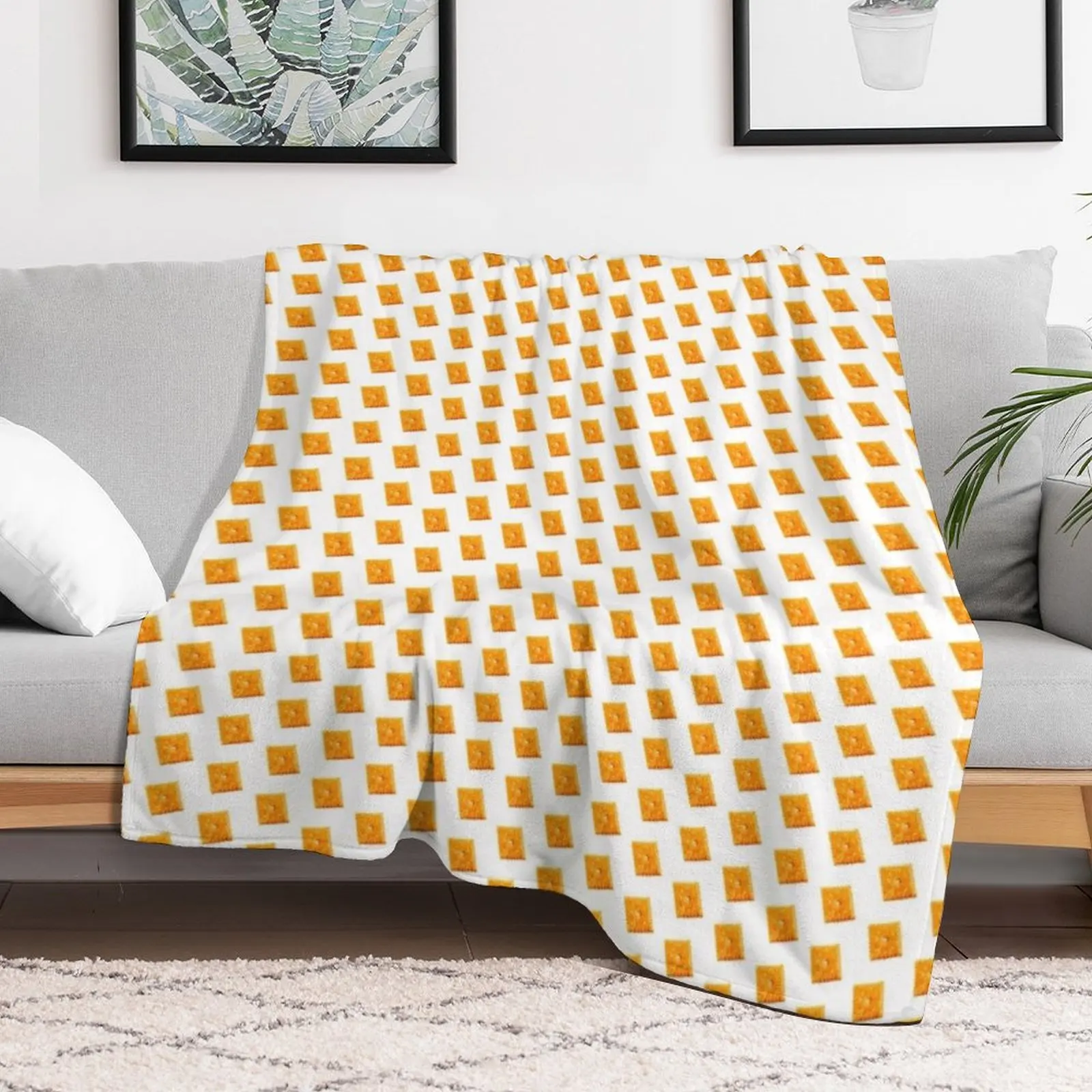 Cheez-It Throw Blanket Soft Plaid Plaid on the sofa Nap Blankets