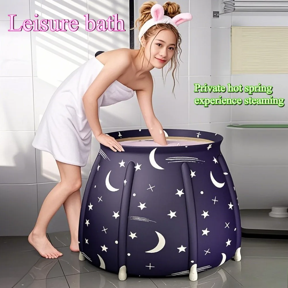 27.55*25.59 inches adult foldable bathtub, family portable bath SPA, comfortable enjoyment, easy experience, reducing fatigue