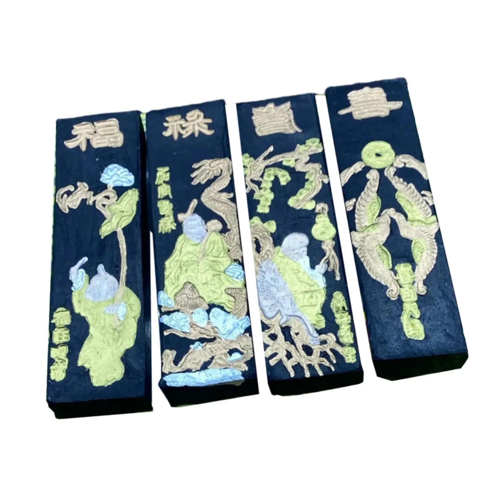 4Pcs Chinese Calligraphy Ink Blocks Pigment Ink Block Set for Crafts Writing