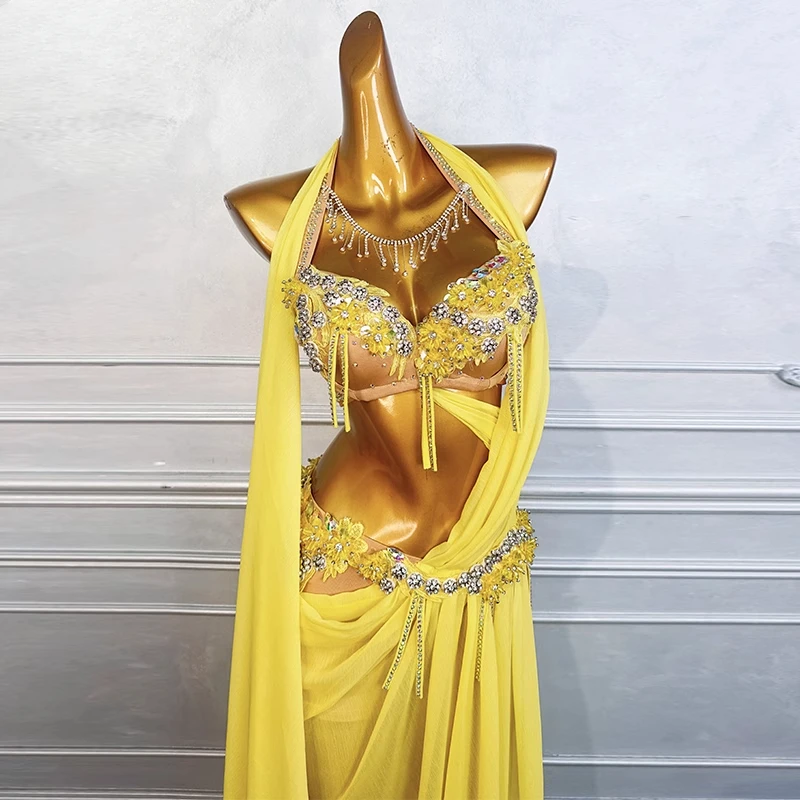 Customized Belly Dancer Costume Performance Uniform Female Set Oriental Dance Costume Practice Dress Long Skirt Set Falda ベリーダンス