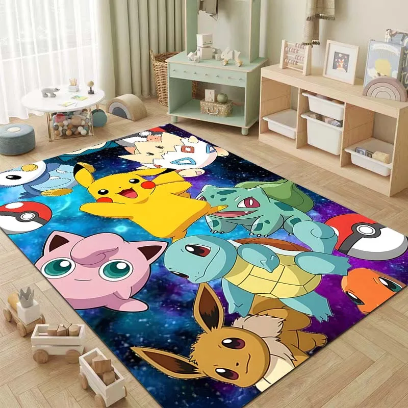 Tapis imprimé Pokémon Pikachu du Japon, 1 pièce, pour salon, chambre à coucher, chambre d'enfant, décoration de la maison, tapis de jeu pour canapé, tapis antidérapant