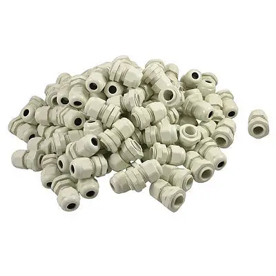 4mm-8mm White Plastic Waterproof Cable Gland Connector 100 Pcs