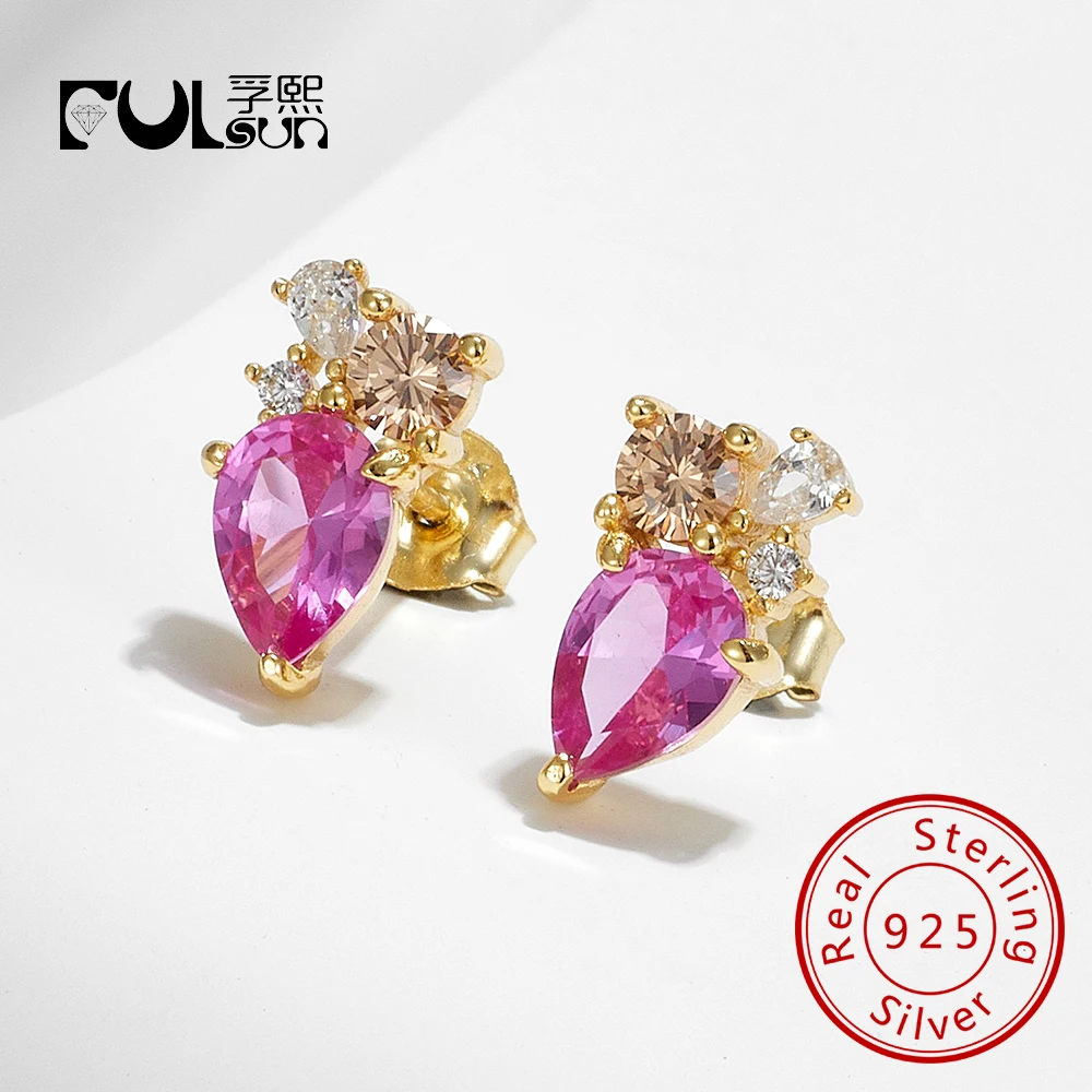 

Fine Jewelry Luxury 14k gold plated Sterling Silver 925 Jewellery Earrings for Women jewelry