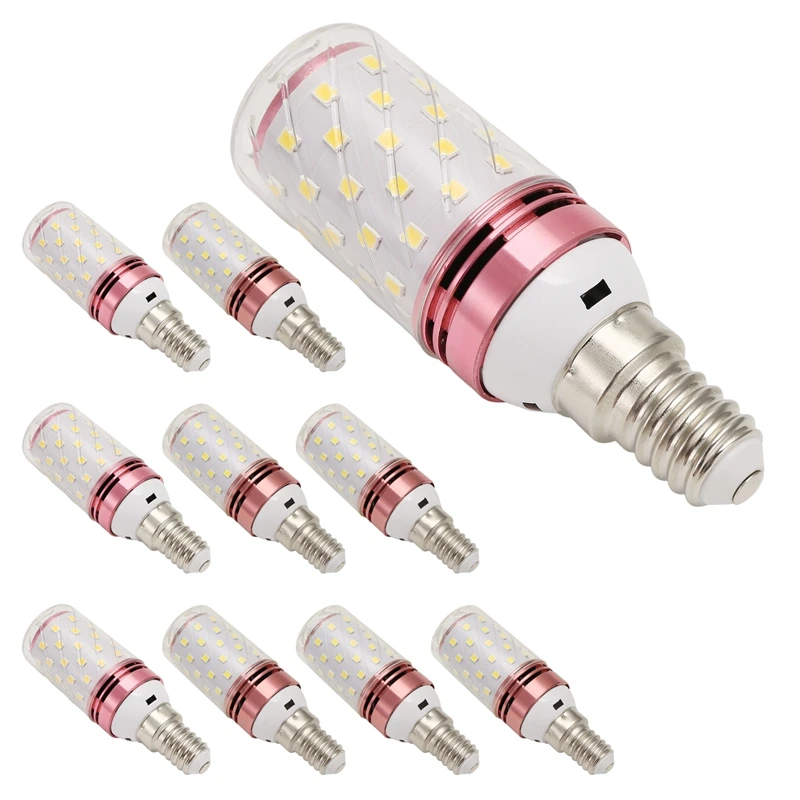 10Pcs E14 LED Corn Bulb 12W Corn Bulb Replace Halogen Lamps Small Screw-In Smart Energy Efficient Bulb Warm Light