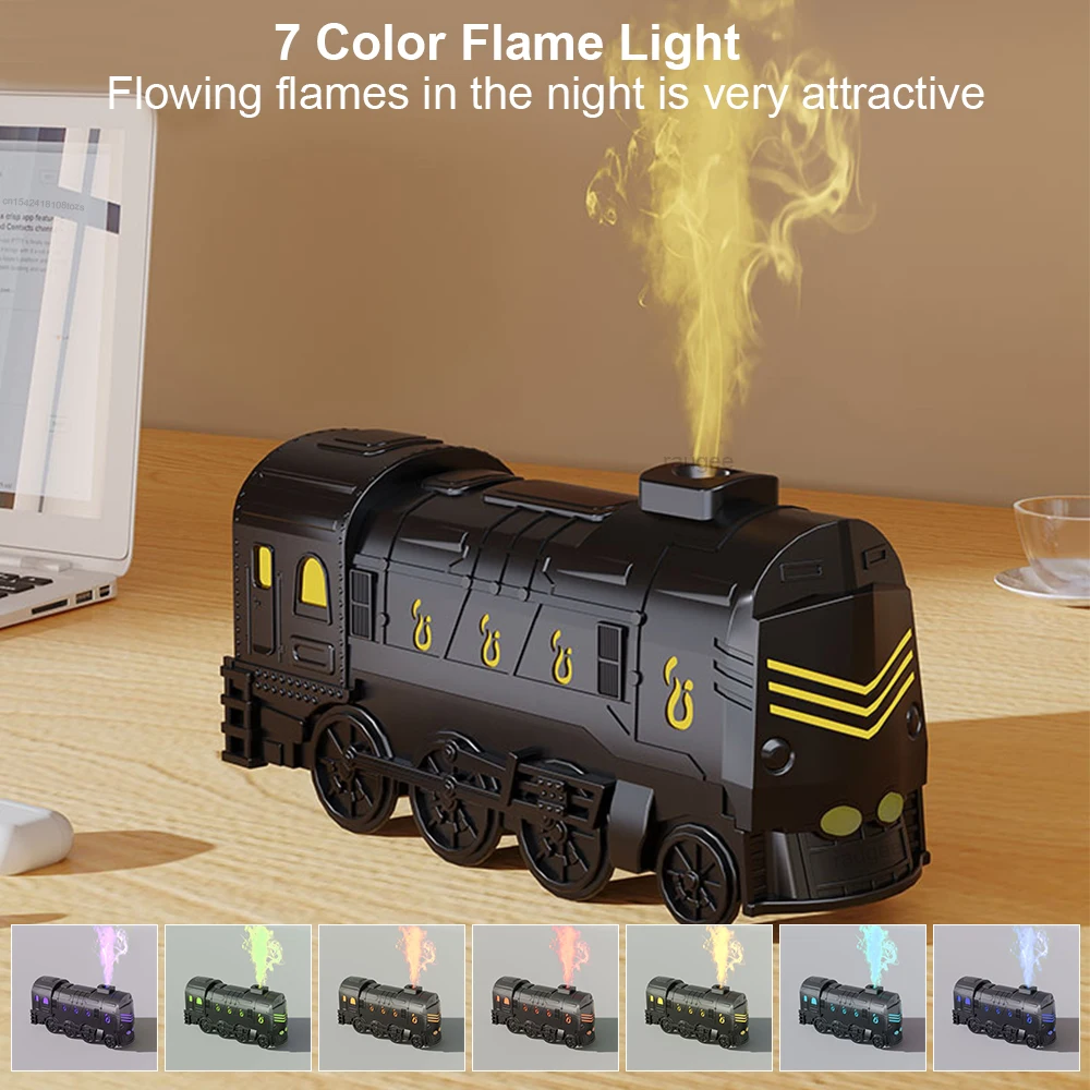 Essential Oil Diffuser Mini Train Shape Aroma Humidifier Ultrasonic Cool Mist Air Humidifier with LED Lamp Aroma Difusor Atomize