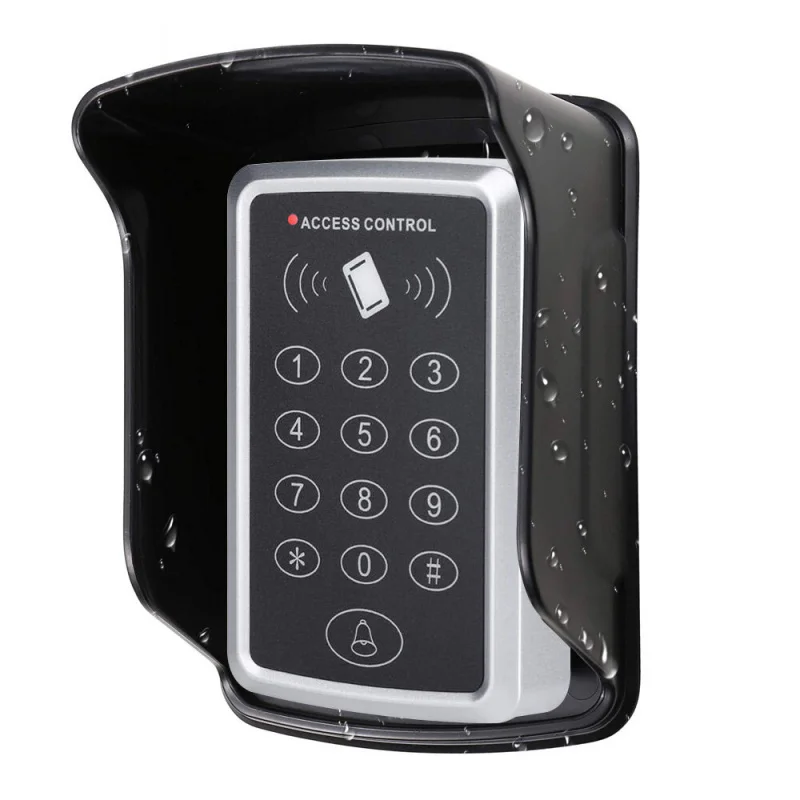 

RFID Keypad Keyboard Access Control System 125Khz Waterproof Cover Outdoor Keyfobs Door Opener for Home Lock System