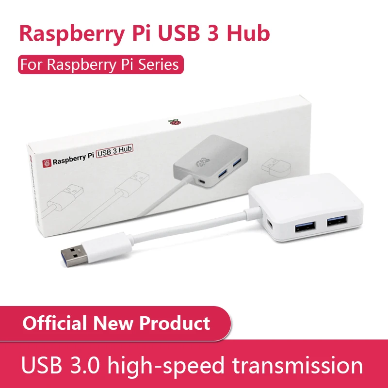 Hub USB 3 Original oficial Raspberry Pi para transmisión de alta velocidad USB 3,0 serie Raspberry Pi