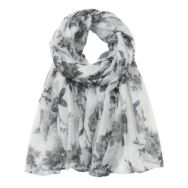 Bali Yarn Scarf Women's Headscarf Head Bag Shawl Printed Floral Pattern Yarn Sun Protection Travel Silk Scarf Beach Towel