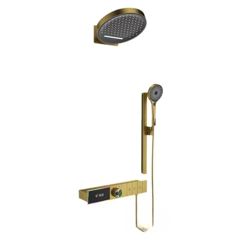 Toilet gun gray pre-embedded concealed shower set into the wall waterfall embedded hidden thermostatic shower