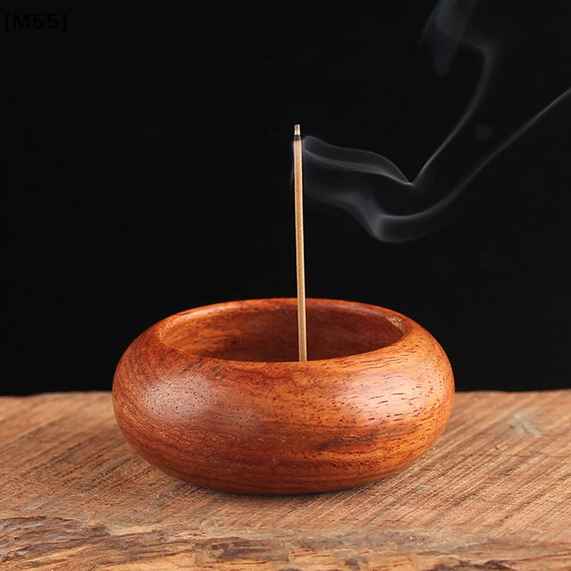1Pcs Rosewood Incense Burner Stick Holder Bowl Shape Censer Home Decoration[M55][M55]