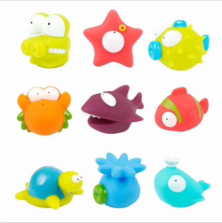 Babybadje speelgoedset met drijvende dieren, net voor peuters, waterspel voor baby's, badtijdplezier, kinderbadaccessoires