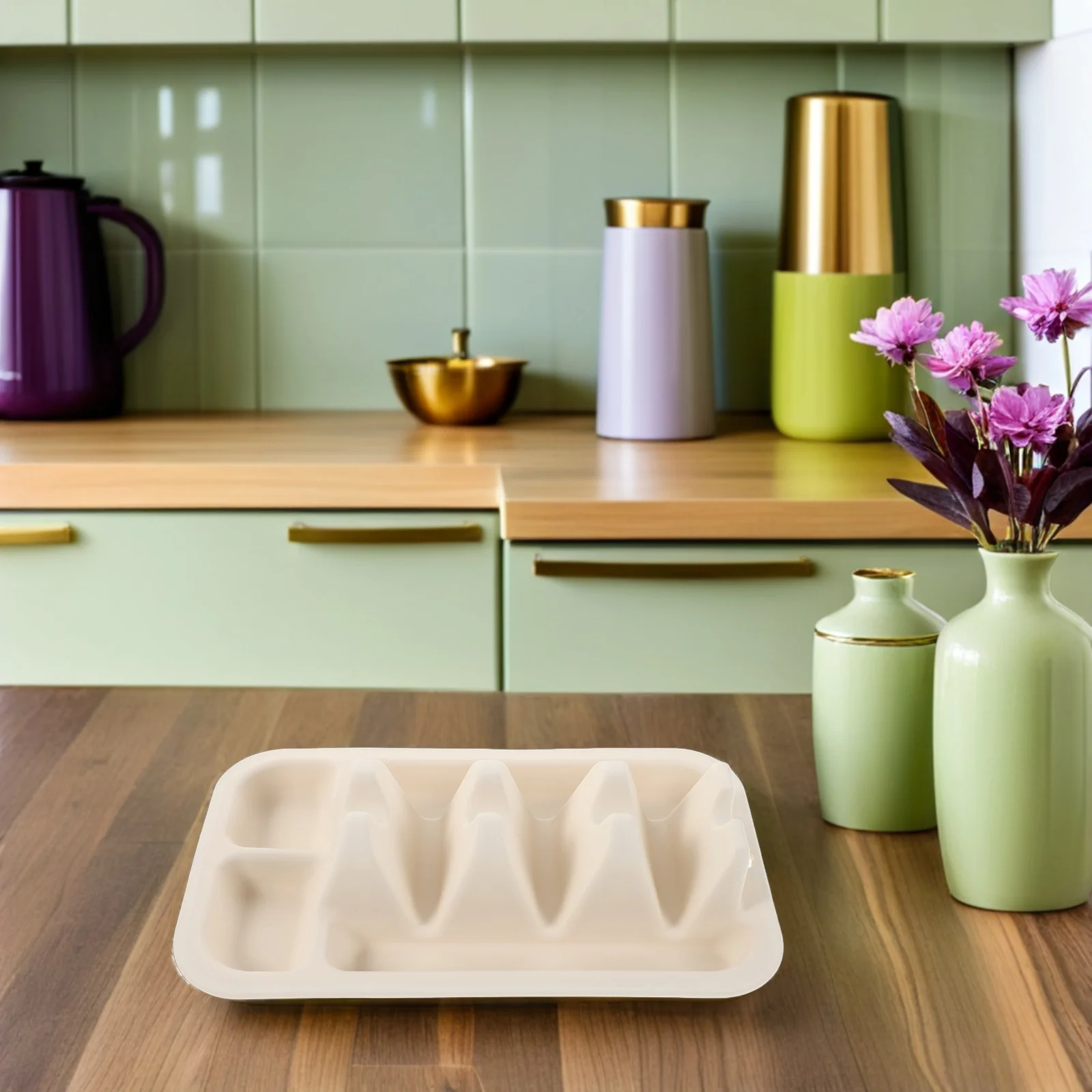 

2Pcs Divided Silicone Taco Holder Plates Non-Slip Taco Tray for Corn Tortillas Reusable Serving Platter for Home Restaurant