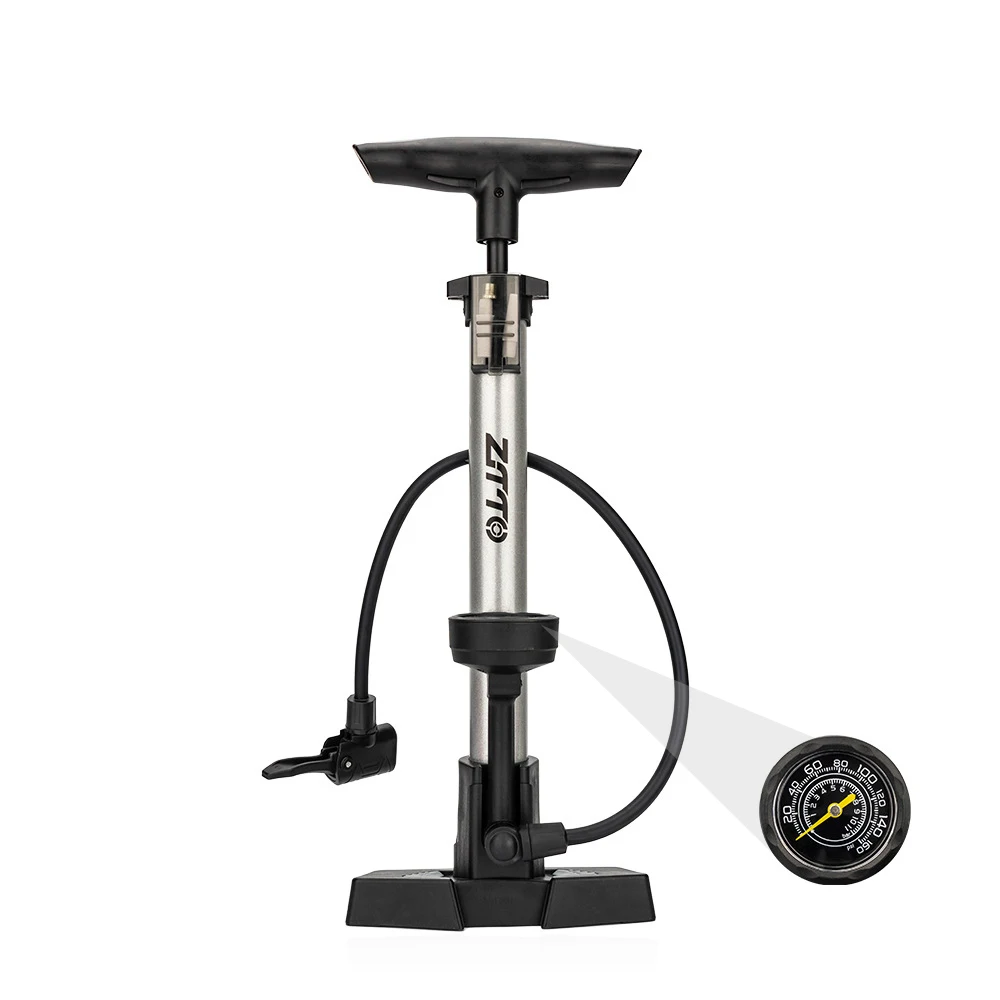 ZTTO Bike Pump 160PSI High Pressure Air Pump Portable Bicycle Tire Inflator with Pressure Gauge Fits Presta & Schrader Valves fo