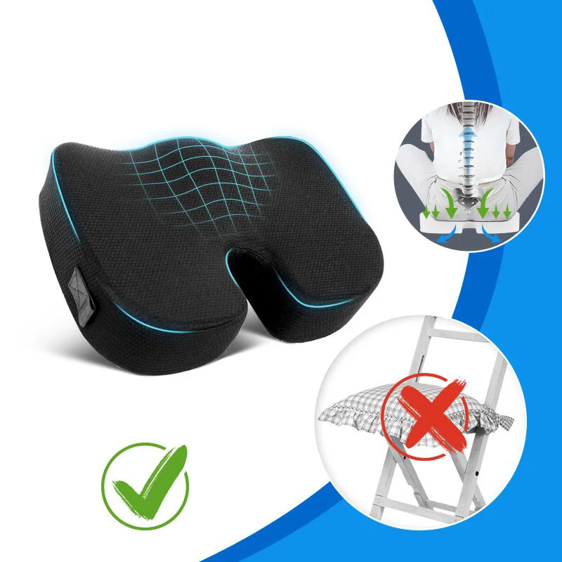 

Ergonomic Memory Foam Office Cushion Hemorrhoid Relief Seat Pad Chair Cushion For Long Sitting, Essential Student Butt Cushion