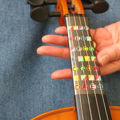 Violín principiante herramientas de aprendizaje 4/4 violín diapasón acordes nota pegatinas traste marcadores etiquetas Multicolor
