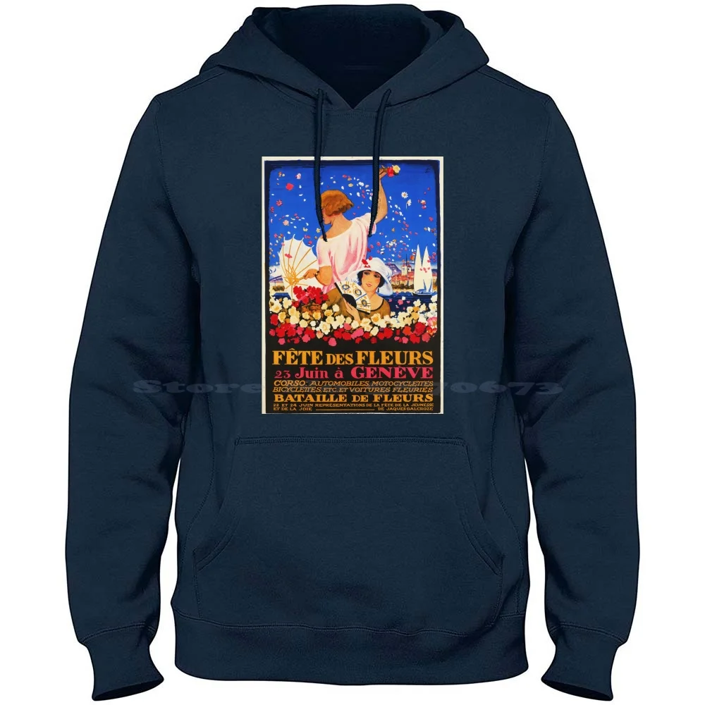 França cartaz publicitário, 100% puro algodão hoodie, evento festival vintage, turismo, Suíça, 23 de junho de 1923