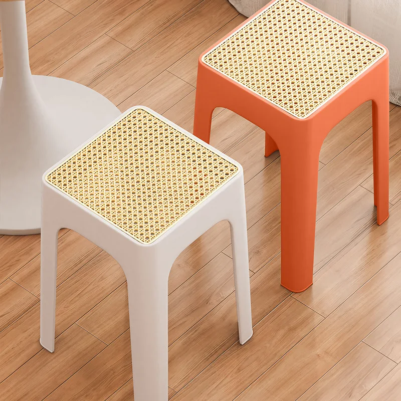 Minimalist Plastic Dining Stools Thickened Home Adults Sturdy Dining Table Chairs Stackable Dining