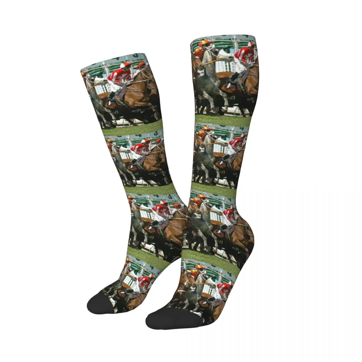 Horse Racing Action Socks Harajuku Sweat Absorbing Stockings All Season Long Socks Accessories for Man Woman's Birthday Present