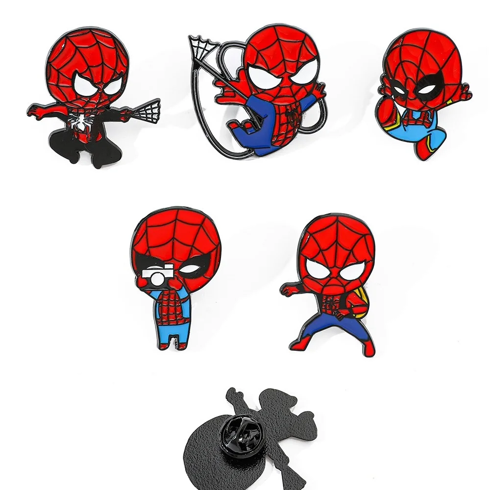 

1-5pcs Anime Superheroes Spider Man Enamel Pin Brooches For Lapel Pins Badge on Backpack Kids Clothes Accessories Fashion Gifts
